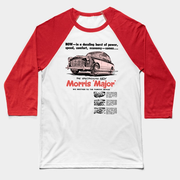 MORRIS MAJOR - advert Baseball T-Shirt by Throwback Motors